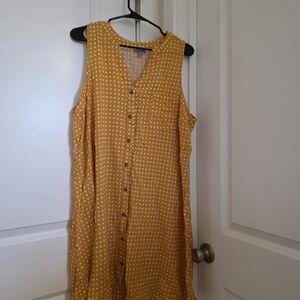 J for Justify Mustard Polka Dot Button Up Dress